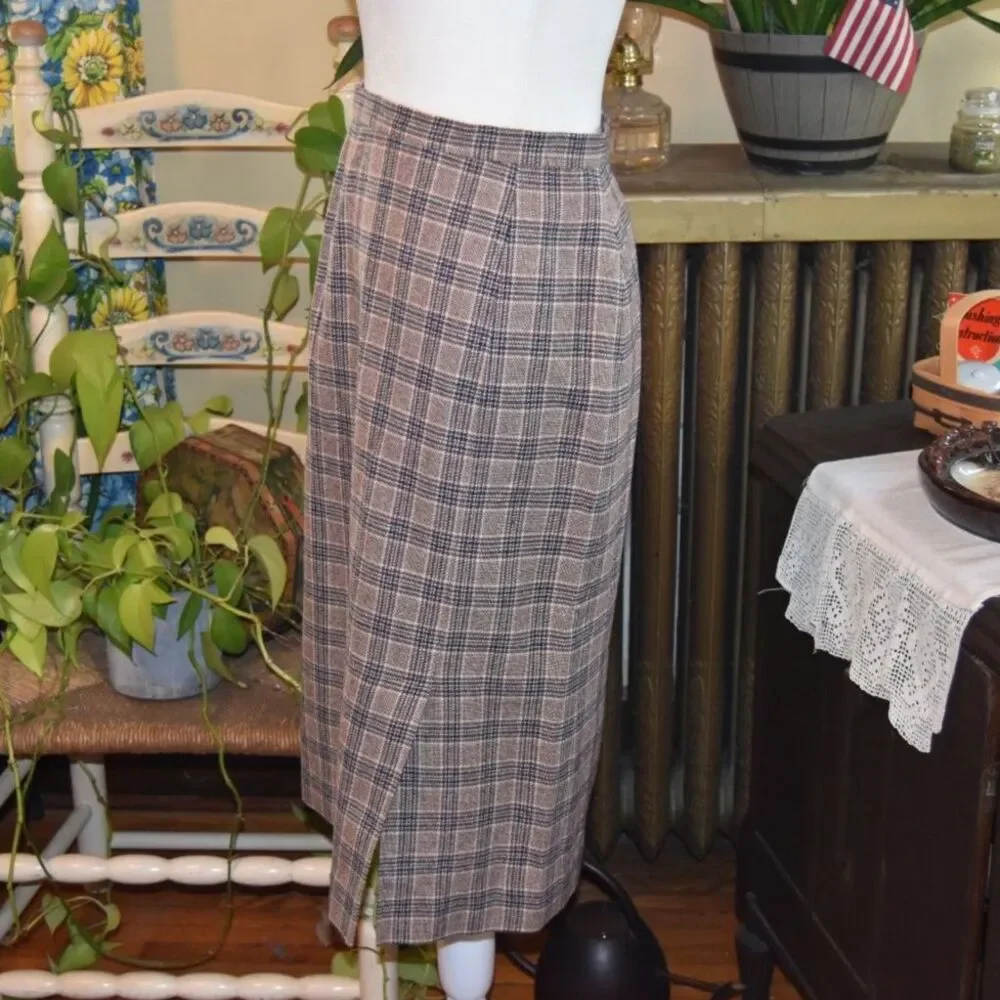 Vintage 1970s Young Pendleton Skirt Portland Oregon Plaid Lined Size Small